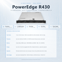 Server Rak Bekas R430 R530 R630 1U Prosesor Ganda DDR4 NVMe SSD SAS SATA HDD Bisnis Kecil Internal SMB ERP