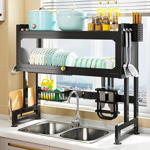 Prateleira de armazenamento para pratos de cozinha, escorredor de pratos com tampa à prova de poeira, organizador de metal, escorredor de pratos, <span class=keywords><strong>rack</strong></span> de armazenamento para utensílios de mesa, venda imperdível - Product Image 4