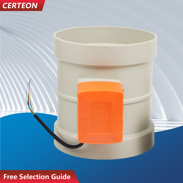 PP PVC Motorized Air Damper 220V Electric HVAC Volume Control Damper Round Duct Ventilation Exhaust Valve 110-250mm
