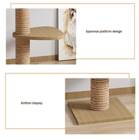 NOUVEAU 2026 Arbre à chat de luxe moderne et élégant en sisal naturel et bois, griffoir à 2 niveaux à hauteur réglable, pour intérieur, emballage carton