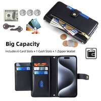 Étui de téléphone élégant avec fentes pour cartes, bandoulière réglable, couverture magnétique en cuir pour iPhone 18 Pro Max 17 16 15 Plus 14 Pro Max