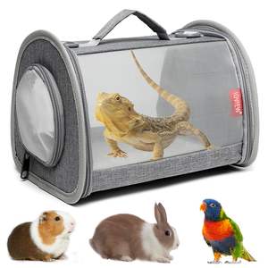 2025 gran oferta al aire libre pájaro hámster jaula mochila transparente portador de animales pequeños 360 vista para periquitos canarios bolsa para mascotas - Product Image 1