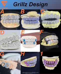 カスタムビッグストーン925スターリングスライバーVVS Moissaniteグリルズアイシングアウト女性と男性ヒップホップジュエリーグリルツ歯ダイヤモンドグリルツ - Product Image 6