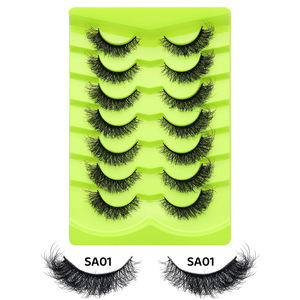 批发7双全条睫毛蓬松黑色棉带睫毛美容用品合成头发假睫毛 - Product Image 2