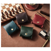 Porte-monnaie authentique, Portefeuille en cuir pour homme, Pochette de rangement pour écouteurs filaires, Mini sac de rangement, Organisateur de câbles en cuir