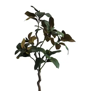 Tanaman pot pohon magnolia buatan, dekorasi pohon hijau anggrek tiruan