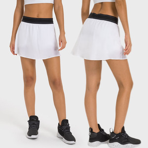 กระโปรงทรงเอไลน์สำหรับผู้หญิงเอวสูงผ้าน้ำเย็นสำหรับเล่นโยคะกีฬากอล์ฟเทนนิส - Product Image 1