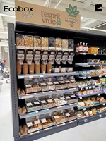 Récipient de stockage de noix de céréales transparent Épice Distributeur d'affichage de bonbons Boîte de nourriture en vrac avec une grande capacité pour la vente en gros