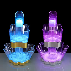 Cubo de Hielo LED Iluminado de Acrílico de Doble Capa, Recargable, Luminoso, para Fiestas, Venta al por Mayor de Fábrica, Estilo Art Deco - Product Image 2