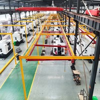 Aménagement personnalisé de la voie de circulation KBK pour s'adapter à la couverture de la station de travail et au système de levage de flux de matériaux pour la manutention des matériaux en usine
