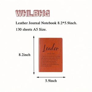 Leader Definition Modern Leather <b>Journal</b> Notebook A5 Hardcover Premium Paper Cover Custom Printed Inspirational Leadership Gift - Product Image 2