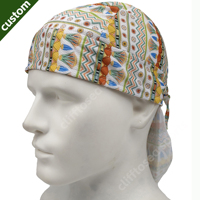 Durags pour hommes personnalisés OEM imprimés en gros, de créateur, pour la protection des cheveux ondulés, pour les sports de plein air, avec emballage, foulards de tête