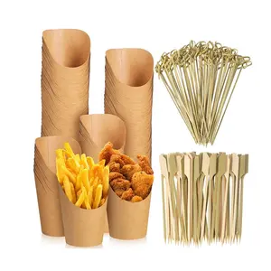 Disposable French Fries Holder 14 oz Charcuterie Cups for Appetizer Party