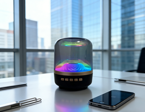 ลำโพงโปร่งใสทันสมัยพร้อมไฟ RGB, <span class=keywords><strong>Harman</strong></span> <span class=keywords><strong>Kardon</strong></span> Aura Glaze, 360 °   เสียงรอบทิศทาง - Product Image 2