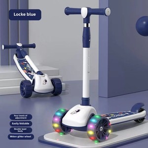 Venta al por mayor OEM: Patinete infantil tres en uno con ruedas luminosas, triciclo con ruedas de PU para niños y niñas, transfronterizo. - Product Image 6