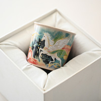 Tasse à thé en céramique rétro de luxe MSH Horse Design, modèle Master Bowl, pour le thé Kung Fu individuel, pour les ensembles de café et de thé domestiques