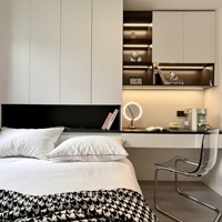 Ensemble de chambre à coucher moderne de luxe personnalisé Lit tatami intégré avec armoire et bureau Design tout-en-un Garantie de 5 ans