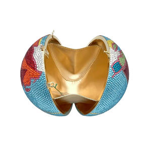 Sac de soirée en forme de terre avec strass pour femmes, pochette en cristal, sac à main de luxe pour mariage et bal de promo - Product Image 6