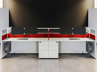Poste de travail modulaire en bois pour centre d'appels de bureau, 4 à 6 places, mobilier assemblé, cloison de séparation pour personnel de direction