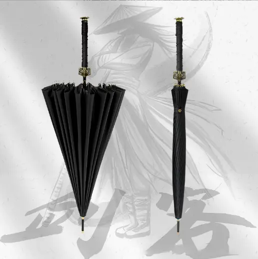 סיני פופולרי 16 צלעות 24 צלעות זהב ידית ישר סמוראי חרב קטאנה יפני סמוראי עם שרוול