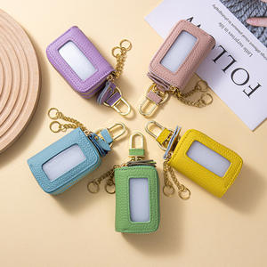 Nouveau Design unisexe en cuir de <span class=keywords><strong>vachette</strong></span> <span class=keywords><strong>Double</strong></span> fermeture éclair porte-clés porte-clés taille suspendu <span class=keywords><strong>clé</strong></span> sac de rangement Portable porte Kar <span class=keywords><strong>clé</strong></span> sac - Product Image 2