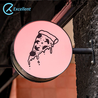 Boîte lumineuse publicitaire murale extérieure à LED avec panneau circulaire thermoformé pour la publicité