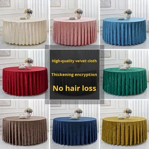 Tovaglia Moderna in Poliestere per Hotel, Spessa, Grande, Tinta Unita, in Velluto, per Banchetti Nuziali, Vendita all'Ingrosso - Product Image 2