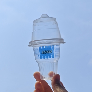 Sulide 100ml jetable blanc PP Mini conteneur de crème glacée en plastique transparent forme de cône de crème glacée tasse à vendre - Product Image 1