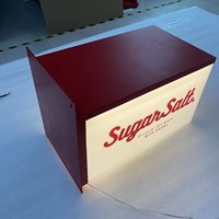 Boîte à lumière LED en acrylique à cinq faces double face personnalisée, enseignes en acrylique pour l'affichage du logo d'entreprise, pour le bureau et l'utilisation en magasin en extérieur