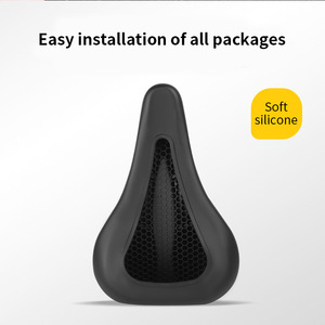 Funda de sillín de bicicleta Yueli de silicona con diseño de panal, suave y cómoda, para bicicleta de montaña y carretera, impermeable, en negro, blanco y naranja. - Product Image 3