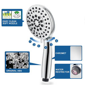 Pommeau de douche à main SW6701 chromé, avec fonctions de massage et de pluie réglables, facile à nettoyer, ensemble de douche portable - Product Image 1