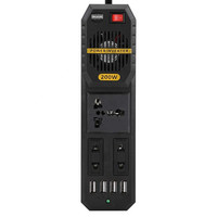 Inversor de carga montado en el vehículo de 200W, 12V a 220V, para notebook, con USB, para teléfono móvil