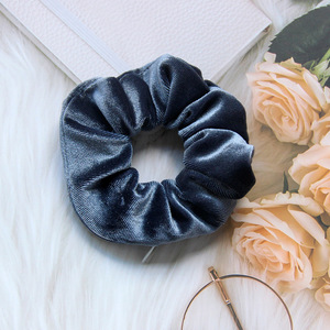 Xiao Mei 18 Màu sắc dây kéo tóc scrunchy tóc phụ kiện bí mật túi ẩn đàn hồi nhung scrunchies với dây kéo - Product Image 6