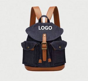 Mochila de Estilo Retro de Alta Gama Personalizada, Hecha de Mezclilla, Bolso de Doble Asa, Mochila de Jeans Multifuncional y Moderna para Mujer - Product Image 1