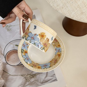 Summer Flower Coffee Cup Saucer Set High Beauty <b>Mug</b> Gift Box Practical Opening Ceremony Souvenir Gift - Product Image 4
