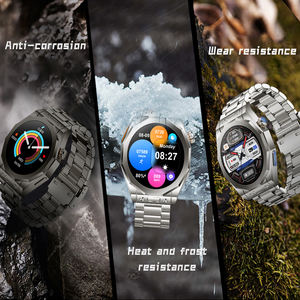 Z18MAX haute définition 1.52 "grand écran IPS réponse gestuelle BT appel surveillance de la santé Mini jeux bracelet en acier montre intelligente en métal - Product Image 4