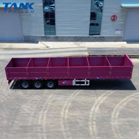 Semi-remorque à ridelles 3 essieux efficace, semi-remorque à ridelles robuste pour le transport de marchandises en vrac et de conteneurs