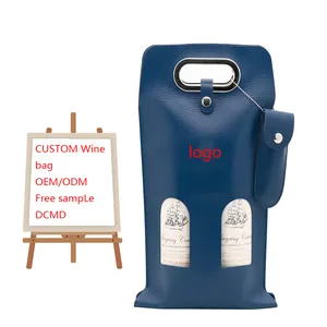 PU Leather Case Beer Wine Bottle Cooler Bag com Zipper Bottle Holder Cover Outdoor Bag Bolsas Custom Logo