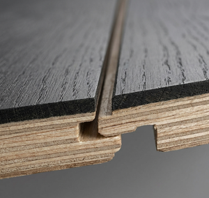<span class=keywords><strong>Parquet</strong></span> en chêne blanc brossé moderne, finition UV, épaisseur 14-15 mm, système de pose clipsable, pour salon - Product Image 3