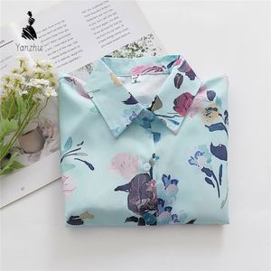 Kemeja Wanita Lengan Panjang Bahan Satin Poliester Motif Sederhana Kerah Polo Kasual Nyaman untuk Musim Gugur Model Terbaru - Product Image 4