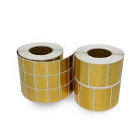 Rouleau d'étiquettes autocollantes or brossé, matériau PET imperméable, autocollant d'impression d'étiquettes or