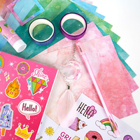 Ensemble de scrapbooking pour anniversaire de fille rose 2026, journal intime pour enfants, kit de journalisation