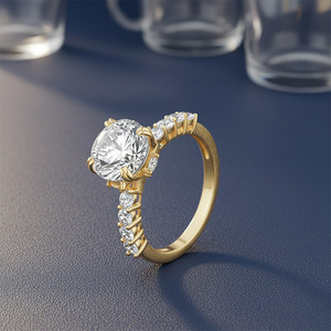 Anillo Minimalista S925 con Incrustaciones de Diamantes Redondos de Moissanita de 4mm, Anillo de Lujo Ligero con Moissanita en Todo el Círculo - Product Image 6