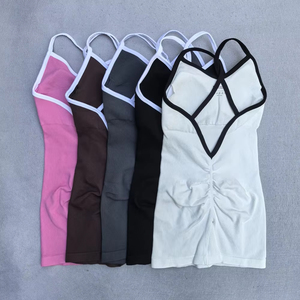 Women's Fashionable Seamless <strong>Yoga</strong> <strong>Bodysuit</strong> with Built-in Bra Breathable Gym Sports Gym Jumpsuit Women - Product Image 1