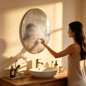 Plaque de miroir ovale en PC anti-buée incassable avec film protecteur, découpe personnalisée pour miroir de salle de bain – Vente en gros - Product Image 3