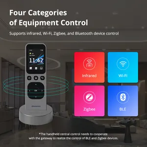 Smart Handheld Touch Screen And Key Control Wifi Smart Screen Tuya IR Mobile Touch Remote Controller With Charging Base