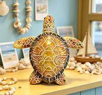 Sculpture de tortue de mer en résine personnalisée, figurine de tortue peinte à la main multicolore, décoration de table nautique, souvenir touristique