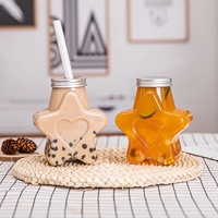 Botol PET Laris Manis dari Produsen, Tersedia 300ml 500ml, Botol Minuman Bintang PET Sekali Pakai untuk Dibawa Pulang