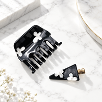 Pince à cheveux élégante en acétate de fleurs Ume Luxury pour femmes, accessoires pour cheveux mi-liaqués, logo personnalisé, OEM, ODM, vente en gros