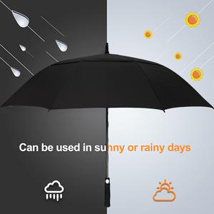 Зонт для гольфа 54 дюйма с автоматическим открыванием, увеличенный, рекламный, с индивидуальным логотипом, ветрозащитный, двухслойный, минималистичный, с логотипом - Product Image 5